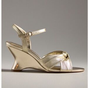 Maeve Knotted Sculpture Wedge Elegant Gold Women's Sandals